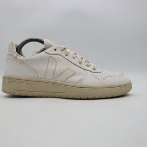 Veja V-10 White Leather Women's Size 8 Lace-Up  Everyday Casual Sneakers White